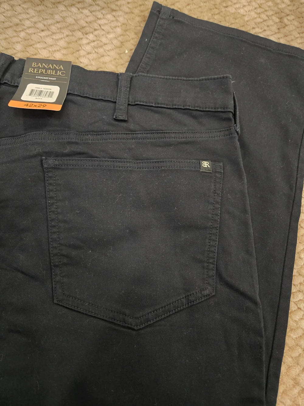 NWT Banana Republic Men’s Black 5 Pocket Stretch Pants 42x29